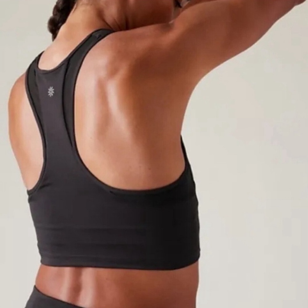 Athleta Black Conscious Crop Mesh Sports Bra size Small - Picture 2 of 7